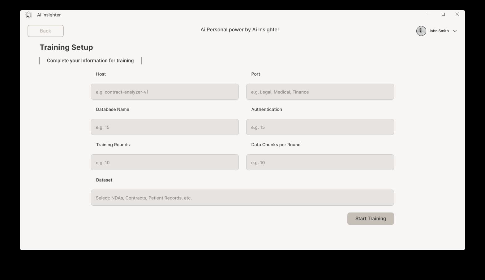 Full no-code control over the training.